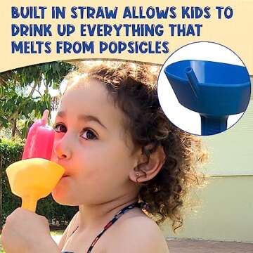 THE ORIGINAL Pop No Drop Popsicle Holder - BPA Free & Dishwasher Safe - Mess-Free Frozen Treats Holder with Straw - No Drip Drop Ice Pop Popsicle Holders for Kids & adults - Pack of 2 BLUE & GREEN