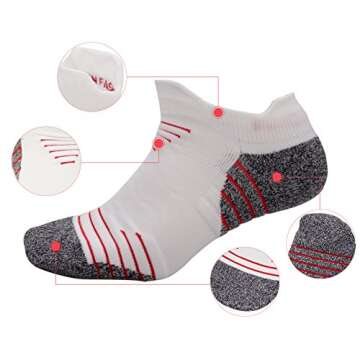 Short Compression Socks 10-20mmHg for Men & Women - Best Athletic & Medical for Running, Flight, Travel, Blood Circulation & Recovery (1，2, 3, 6 Pair) US 8-12