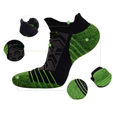 Short Compression Socks 10-20mmHg for Men & Women - Best Athletic & Medical for Running, Flight, Travel, Blood Circulation & Recovery (1，2, 3, 6 Pair) US 8-12