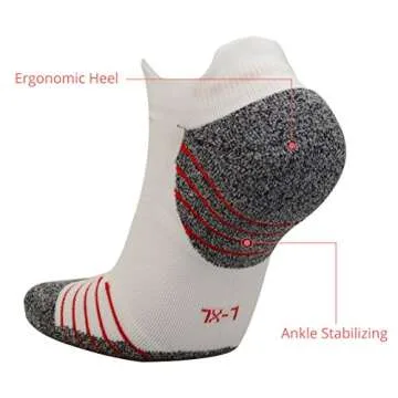 Short Compression Socks 10-20mmHg for Men & Women - Best Athletic & Medical for Running, Flight, Travel, Blood Circulation & Recovery (1，2, 3, 6 Pair) US 8-12