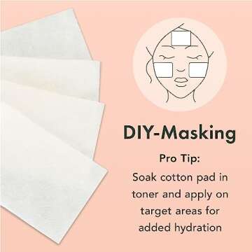 Rael Cotton Pads for Face - Facial Sponge, Square Pad Use with Toner, Makeup Remover, Lint-Free, Soft and Thin, Korean Skin Care (200 Count)