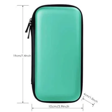 iMangoo Shockproof Carrying Charger Case Hard Protective EVA Impact Resistant Power Bank Pouch Small Electronics Organizer Cable Accessory Travel Essentials for Women, Size 6.5''x3.2''x1'',Mint