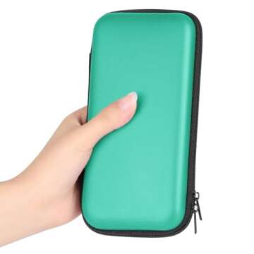 iMangoo Shockproof Carrying Charger Case Hard Protective EVA Impact Resistant Power Bank Pouch Small Electronics Organizer Cable Accessory Travel Essentials for Women, Size 6.5''x3.2''x1'',Mint