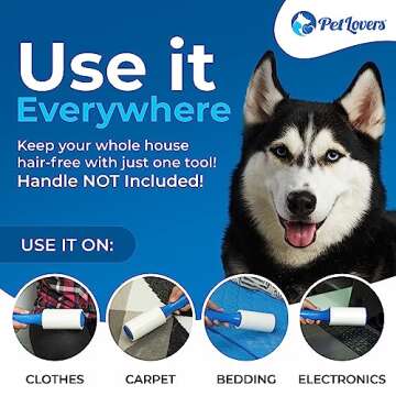 PetLovers Extra Sticky Lint Roller 6 Pack of Refills Only - No Handle Included - 90 Sheets Per Refill 540 Sheets Total