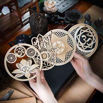 5.31" Sacred Geometry Wall Art Set for Spiritual Decor