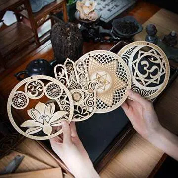 5.31" Sacred Geometry Wall Art Set for Spiritual Decor