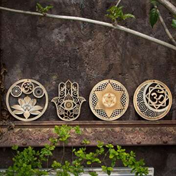 5.31" Sacred Geometry Wall Art Set for Spiritual Decor