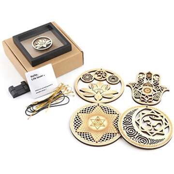 5.31" Sacred Geometry Wall Art Set for Spiritual Decor