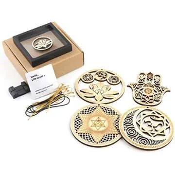 5.31" Sacred Geometry Wall Art Set for Spiritual Decor