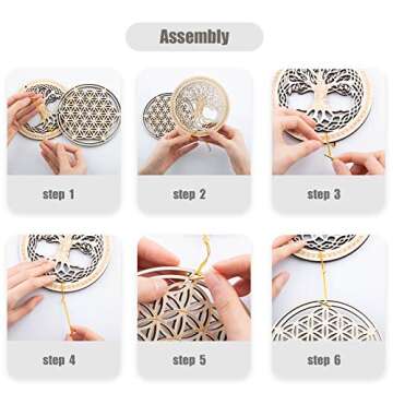 5.31" Sacred Geometry Wall Art Set for Spiritual Decor