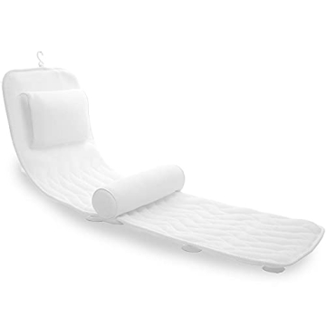 AEROiVi Full Body Bath Pillow with Lumbar Support – 14 Suction Cups for Ultimate Relaxation