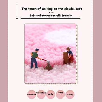 LIKETN Soft Cozy Strawberry Bathroom Rugs Cute Bath Mat Doormat Non Slip Washable Shaggy Bedroom Runner Rug Funny Flower Absorbent Door Mats Tub Shower Bath Rug for Girls (17.7" X 25.6", Pink)