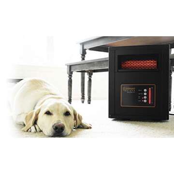 Comfort Deluxe by Airnmore, with Copper PTC, Infrared Space Heater with Remote,1500W,ETL Listed with High and Low Settings, Good for Small to Large Rooms.