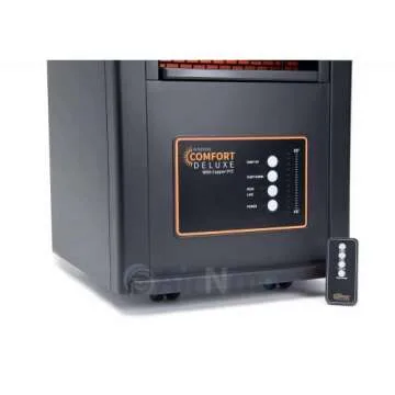 Comfort Deluxe by Airnmore, with Copper PTC, Infrared Space Heater with Remote,1500W,ETL Listed with High and Low Settings, Good for Small to Large Rooms.