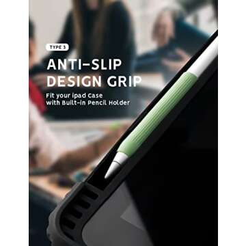 5 Pack Pencil Grips Compatible with Only Apple Pencil 2nd Generation Silicone Ergonomic Design Sleeve Holder(Mint Green)