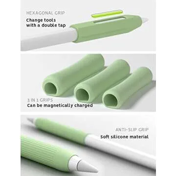 5 Pack Ergonomic Pencil Grips for Apple Pencil 2nd Gen