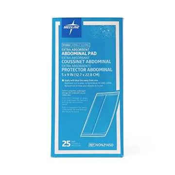 Medline Sterile Abdominal Pads, Super Absorbent Wound Care Solution, 50 Count