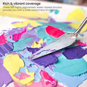 Arteza Acrylic Paint Set – 100 Vibrant Colors for Artists