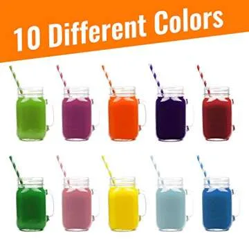 Weemium Paper Straws 200 Pack - Eco-friendly and Colorful