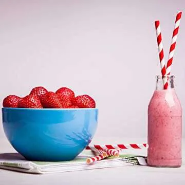 Weemium Paper Straws 200 Pack - Eco-friendly and Colorful