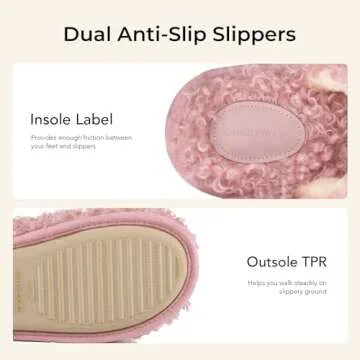 Snug Leaves Women's Scuff Slippers Furry Cute Curly Faux Wool Slip-on Indoor Memory Foam House Shoes Baby Pink, 7-8 US