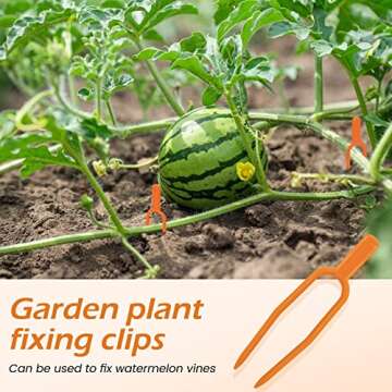 SDUSEIO 200 Pieces Strawberry Planting Fork Gardening Plant Fixing Dig Clips Plastic Fastening Vines Clam Fixture Clamp Farming Watermelon Fork Farming Securing Fixer Tool Support,Red-S