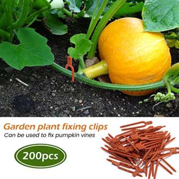 SDUSEIO 200 Pieces Strawberry Planting Fork Gardening Plant Fixing Dig Clips Plastic Fastening Vines Clam Fixture Clamp Farming Watermelon Fork Farming Securing Fixer Tool Support,Red-S