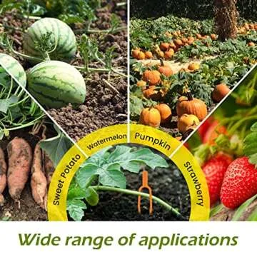 SDUSEIO 200 Pieces Strawberry Planting Fork Gardening Plant Fixing Dig Clips Plastic Fastening Vines Clam Fixture Clamp Farming Watermelon Fork Farming Securing Fixer Tool Support,Red-S