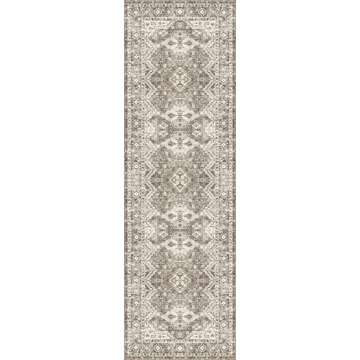 Rugland 2'6x8' Runner Rug - Stain Resistant Entryway Rug, Anti Slip Backing Hallway Runner Rug, Vint...