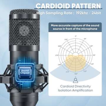 Professional USB Microphone for Recording and Streaming