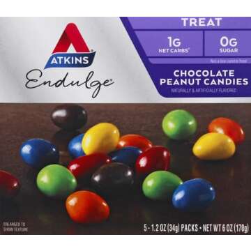Atkins Endulge Chocolate Peanut Candies, Dessert Favorite, 0g Sugar, 20 Count