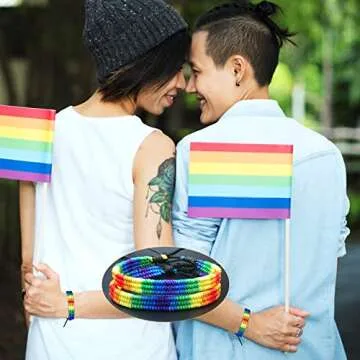 Adjustable Rainbow Pride Bracelets for All Celebrations