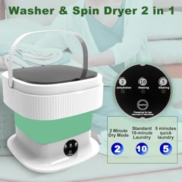 16L Mini Foldable Portable Washing Machine for Quick Laundry