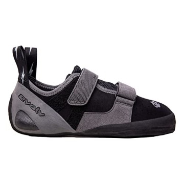 EVOLV Defy Rock Climbing Shoe for Entry-Level Bouldering & Indoor Climbing - Black/Gray - 16