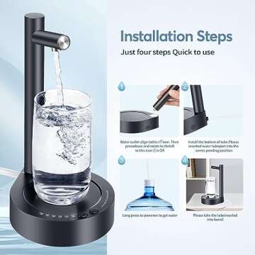 Webliew Desktop Water Dispenser with USB Charging - Portable Electric Pump for Home, Office, and Camping - Nightstand and Bedside Water Bottle Dispenser