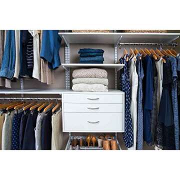 Organized Living freedomRail Adjustable Closet Organizer Kit - Stylish & Robust 96-100"