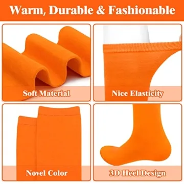 Orange Knee High Socks for Women Comfortable Stylish Accessories