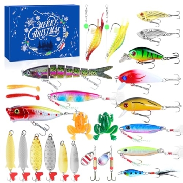 Fishing Advent Calendar 2024 for Men Teen Boys Adult Fishing Lures Advent Calendar 2024 for Christma...