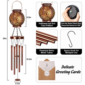 Solar Wind Chimes Outdoor Lantern for Garden