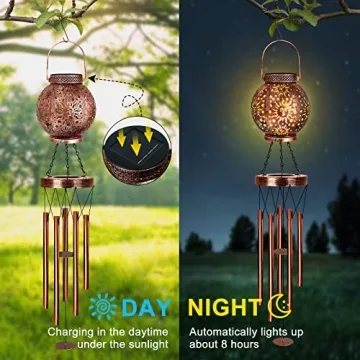 Solar Wind Chimes Outdoor Lantern for Garden