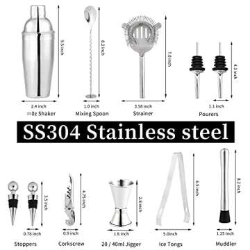 11-Piece Cocktail Shaker Set for Home Mixology and Parties