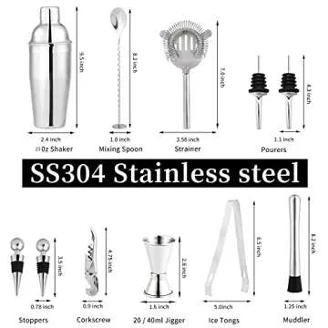11-Piece Cocktail Shaker Set for Home Mixology and Parties
