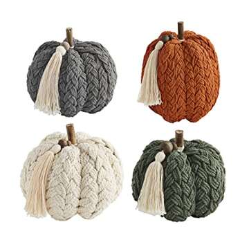 Mud Pie Braided Rope Pumpkin Sitter: Rustic Charm for Your Decor