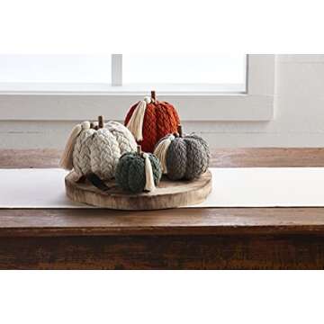 Mud Pie Braided Rope Pumpkin Sitter - Rustic Fall Decor