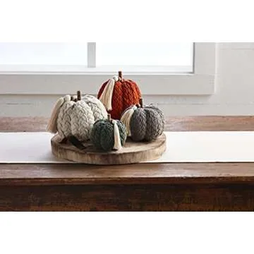Mud Pie Braided Rope Pumpkin Sitter - Rustic Fall Decor