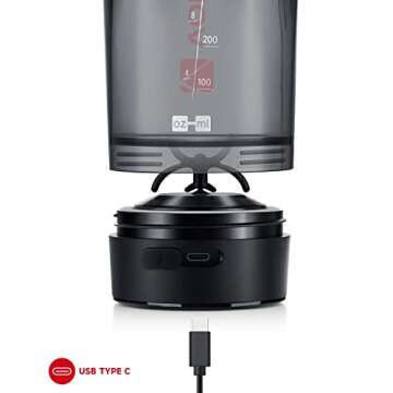 VOLTRX Shaker Bottle, Gallium USB C Rechargeable Electric Protein Shake Mixer, Shaker Cups for Protein Shakes and Meal Replacement Shakes, BPA Free, Made with Tritan, 24oz, Red