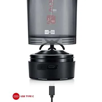 VOLTRX Shaker Bottle, Gallium USB C Rechargeable Electric Protein Shake Mixer, Shaker Cups for Protein Shakes and Meal Replacement Shakes, BPA Free, Made with Tritan, 24oz, Red