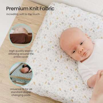 Copper Pearl Premium Knit Changing Pad Cover Soft, Stylish, and Universal Fit for All Standard Diaper Changing Pads, Trendy Design Changing Pad Covers, Jo