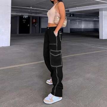 High Waist Cargo Pants Women with Functional Pockets