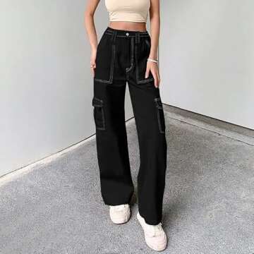 High Waist Cargo Pants Women with Functional Pockets